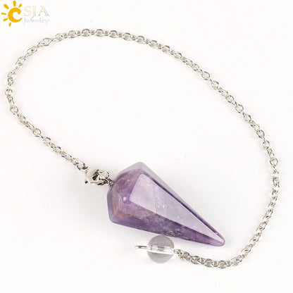 Large Natural Stone Flexible Pendulum Unisex Pendants