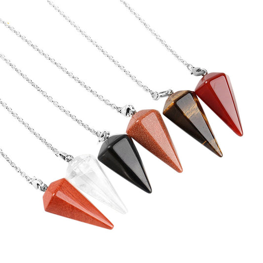 Large Natural Stone Flexible Pendulum Unisex Pendants