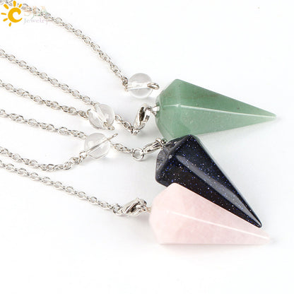 Large Natural Stone Flexible Pendulum Unisex Pendants