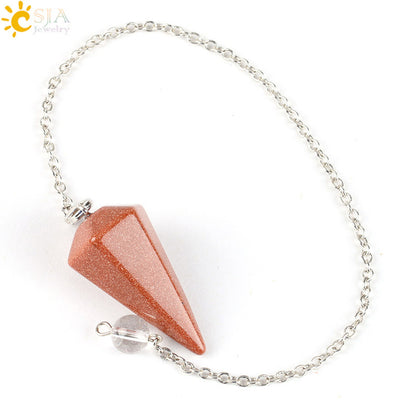 Large Natural Stone Flexible Pendulum Unisex Pendants