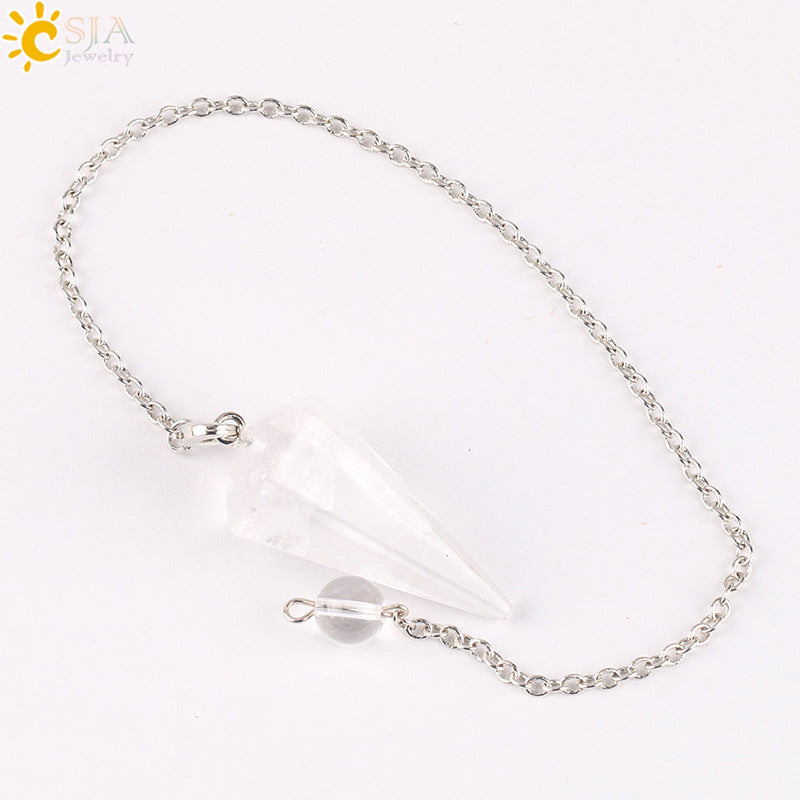 Large Natural Stone Flexible Pendulum Unisex Pendants