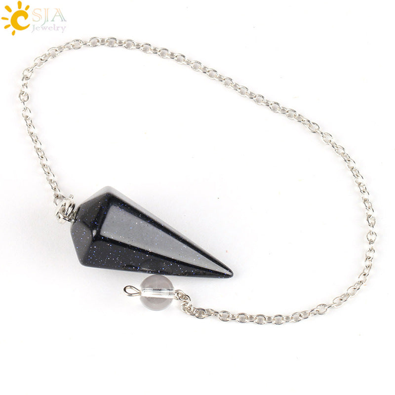 Large Natural Stone Flexible Pendulum Unisex Pendants