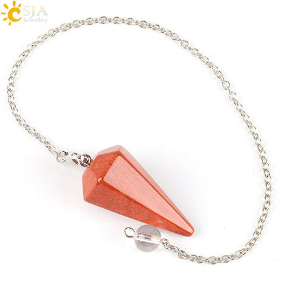 Large Natural Stone Flexible Pendulum Unisex Pendants