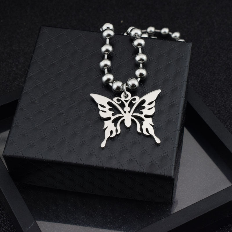 Hollow Butterfly Short Sweater Chain University Necklaces