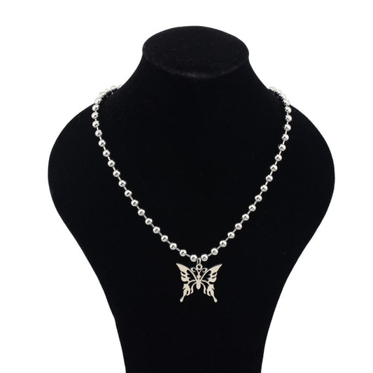 Hollow Butterfly Short Sweater Chain University Necklaces