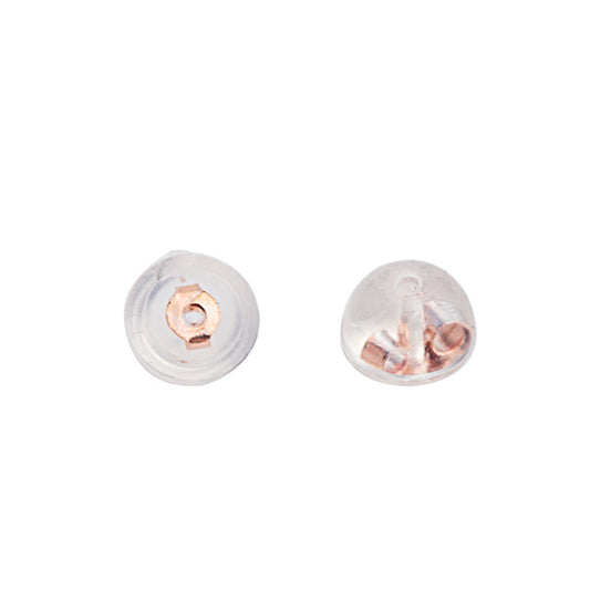 Sier Silicone Earplug Platinum Gold Rose Earrings