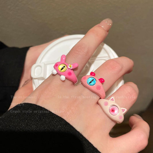 Little Monster Collection Cute Female Personality Rings