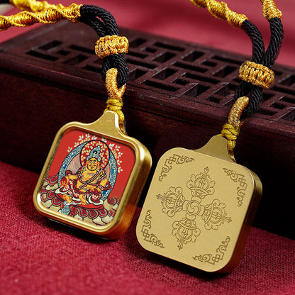 Women's & Men's Statue Of The Buddha Carry-on Yellow Wealth Bodhisattva Pendants