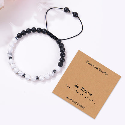 Women's & Men's Password Letter Inspirational Friendship Natural White Bracelets