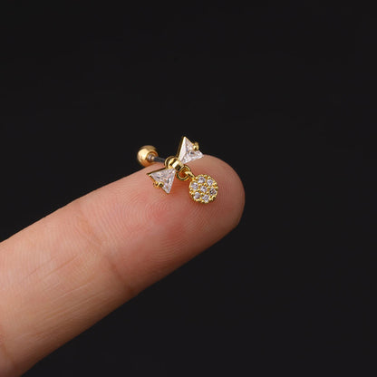 Inlaid Zircon Twist Ball Ear Bone Korean Style Personalized Earrings