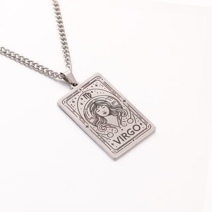 Men's Twee Constellations Logo Dog Tag Vintage Necklaces