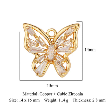 Copper Zircon Flower Angel Ornament Accessories Pendants