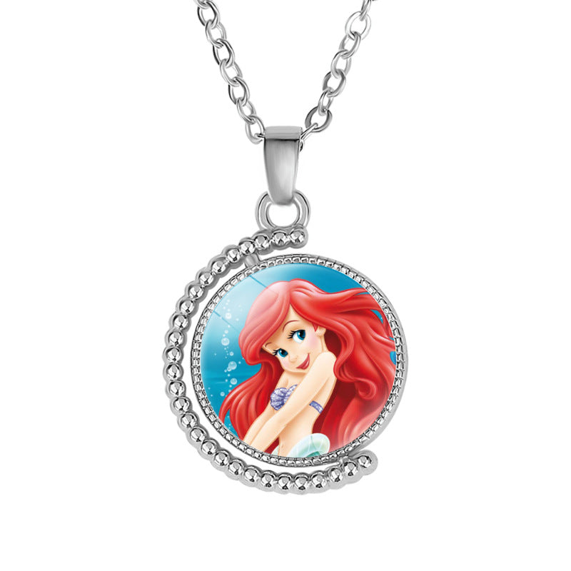 Little Mermaid Double-sided Rotatable Exquisite Sweater Necklaces