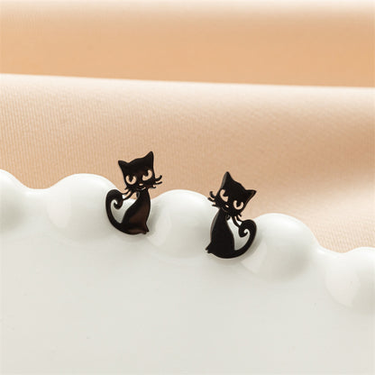 Stainless Steel Cute Simple Cartoon Animal Earrings