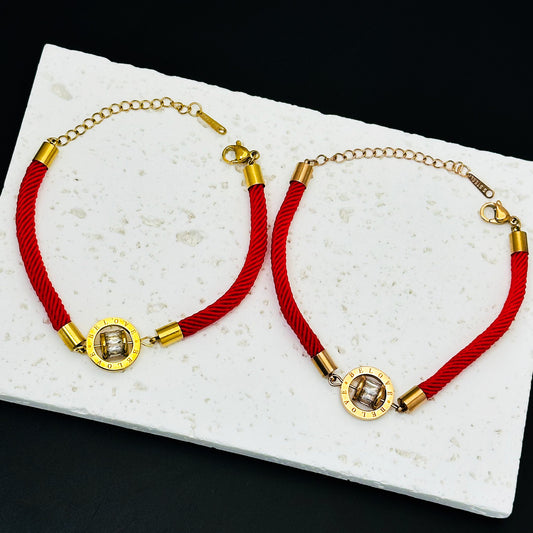 Woven Red Rope Roman Diamond Double Auspicious Fashion Bracelets