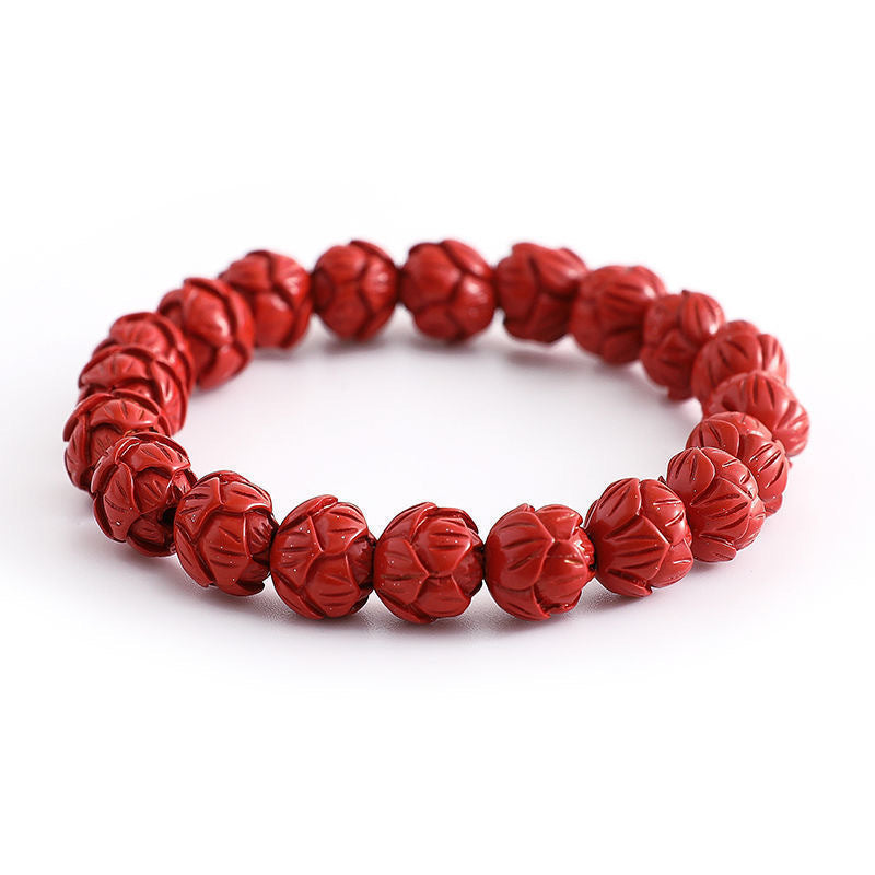 Cinnabar Lotus Beads Red Sand Jewelry Pendants