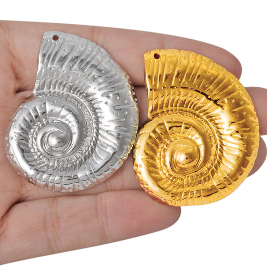 Stainless Steel Conch Irregular Vortex Stripe Pendants