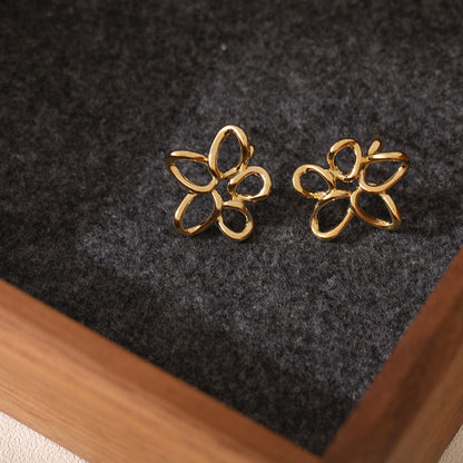 Monet Hollow Flower Trendy Style Temperament Earrings