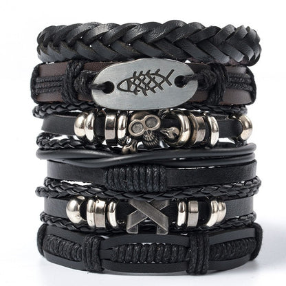 Skull Match Sets Personality Trend Simple Bracelets