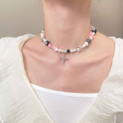Vintage Gothic Metal Butterfly Cross Star Flower Necklaces