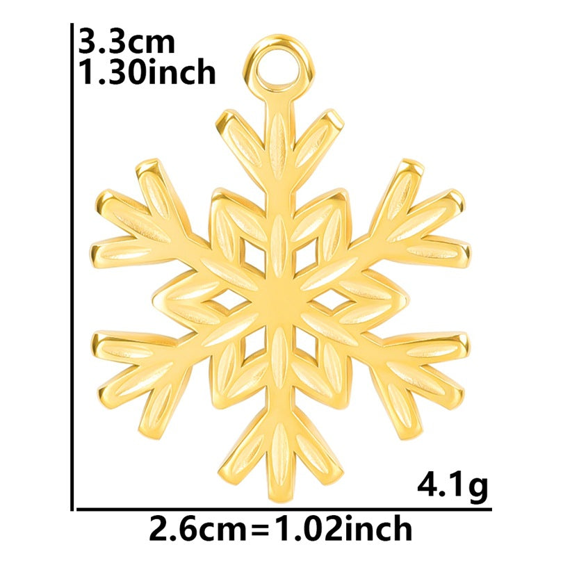 Stainless Steel Snowflake Ornament Accessories Light Necklaces