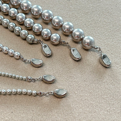 Imitation Polo Pearl Light Luxury Minority Advanced Gray Necklaces