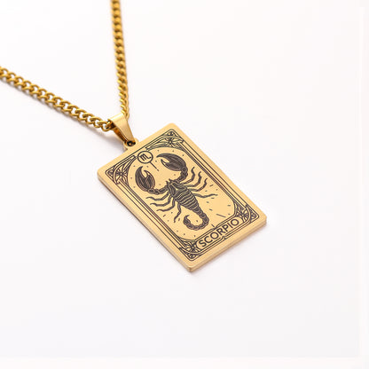 Men's Twee Constellations Logo Dog Tag Vintage Necklaces