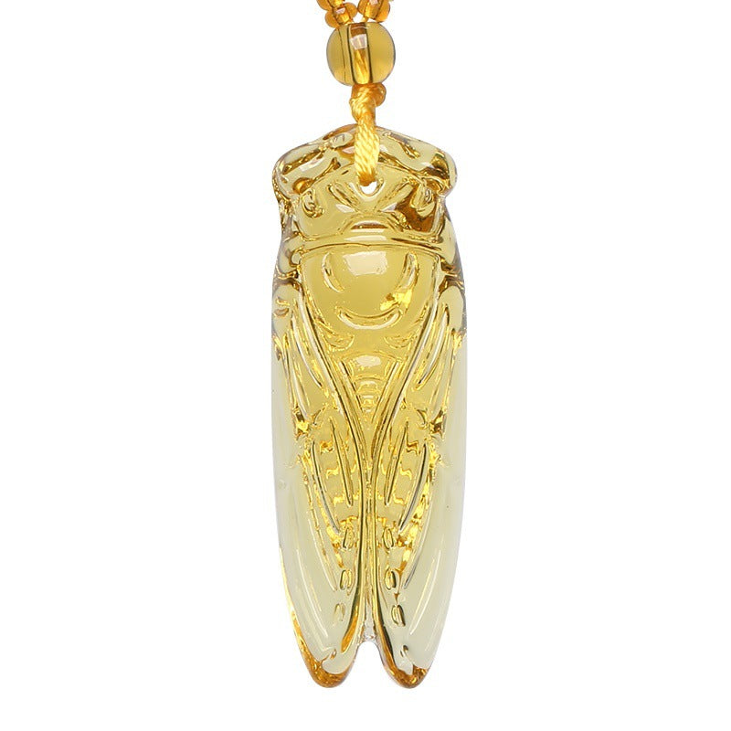 Women's & Men's Knows Cicada Glass Crystal Golden Make Pendants