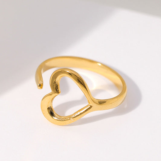 Female Love Heart-shaped Open Index Finger Light Luxury Rings