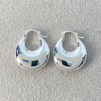 Flat Round Simple Elegant High-grade Oval Earrings