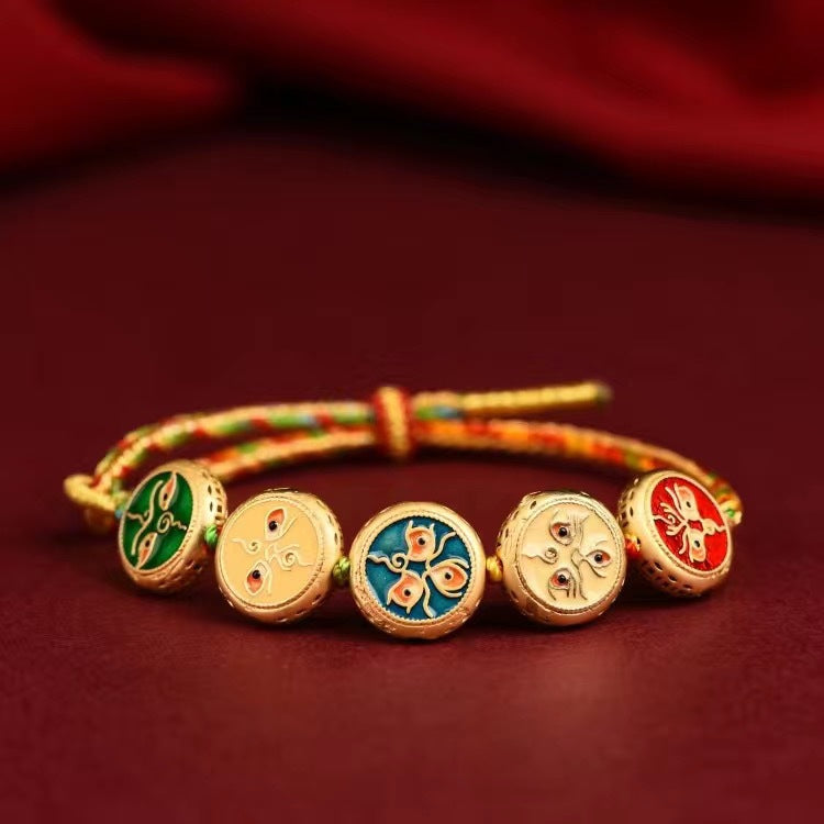 Women's & Men's Rope Tibetan Woven Five Gods Of Wealth Bracelets