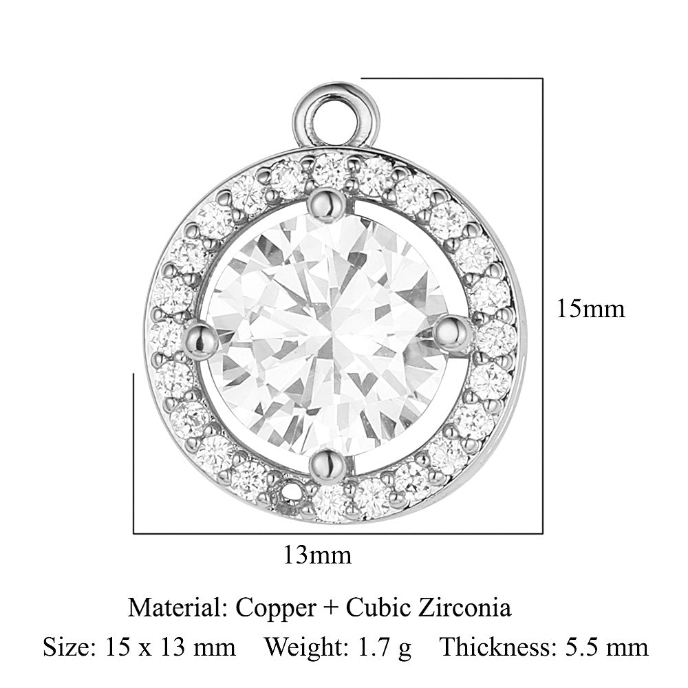 Drop Copper Zircon Square Ornament Accessories Pendants