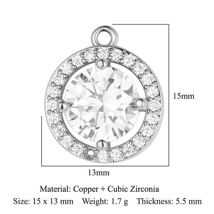 Drop Copper Zircon Square Ornament Accessories Pendants