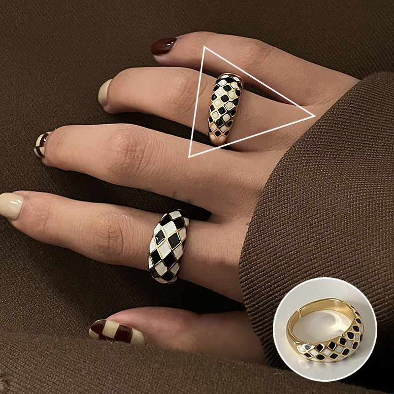 Female High Profile Fashion Creative Sier Opening Niche Rings