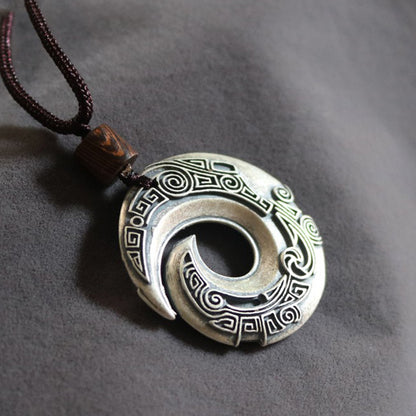 Men's Luck Comes Twist Ancient Style Peace Pendants