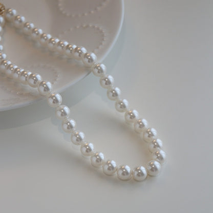 Laziness Plain Pearl Female Niche High Necklaces