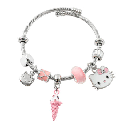 Anime Hello Kitty Clow Beaded Ornament Bracelets