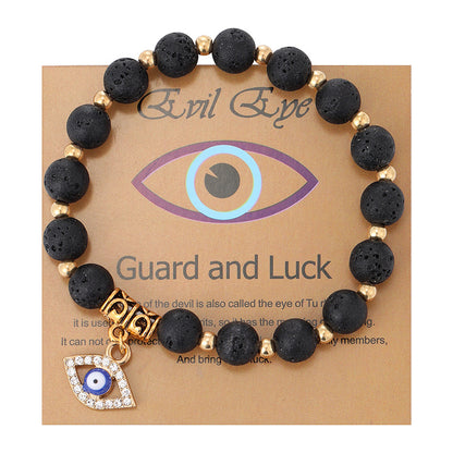 Women's Pink Zebra Stone Devil's Eye Basketball Bracelets