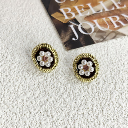 Women's Vintage Acrylic Tigereye Elegant Blooming Design Earrings