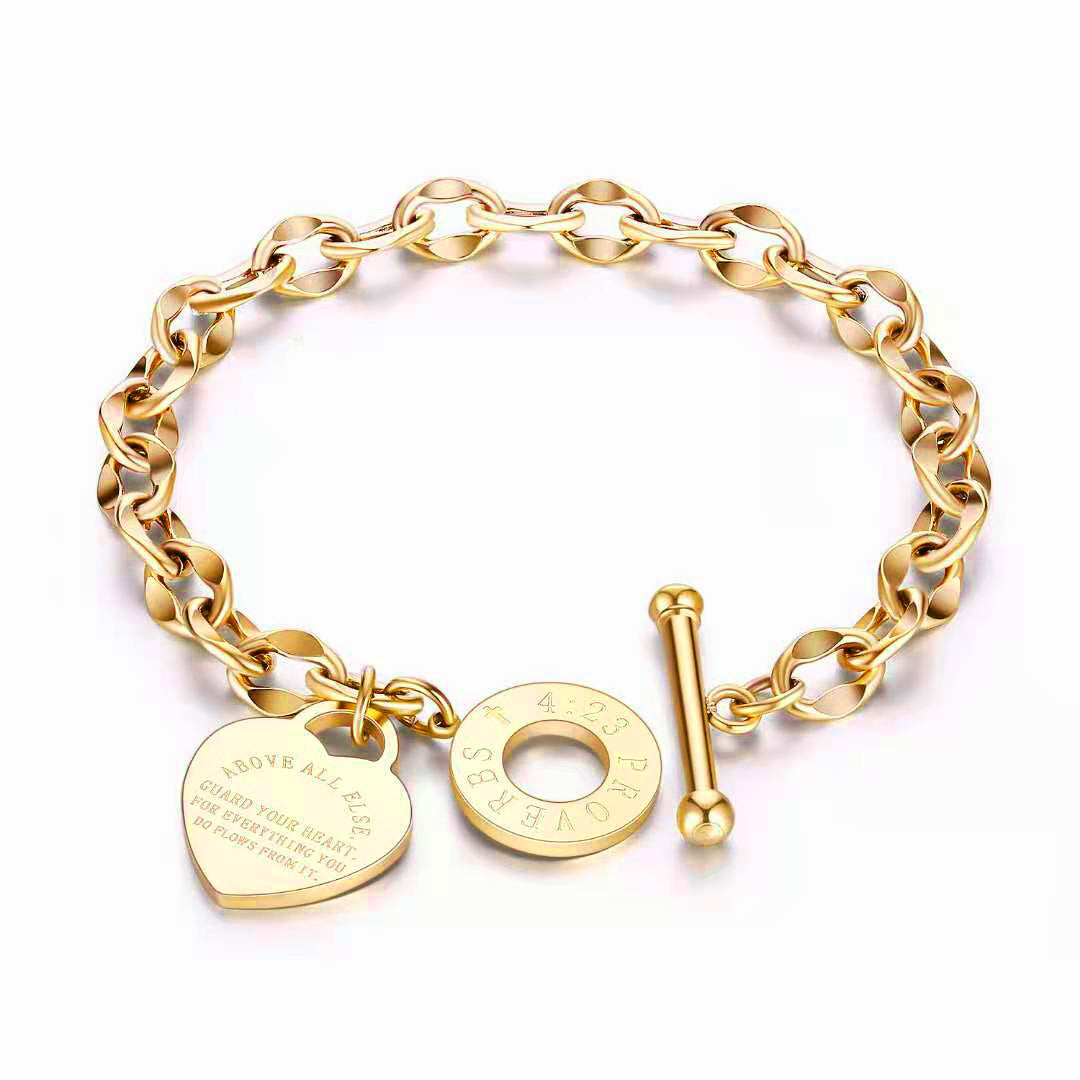 Love Stainless Steel Jewelry Personality Buckle Bracelets