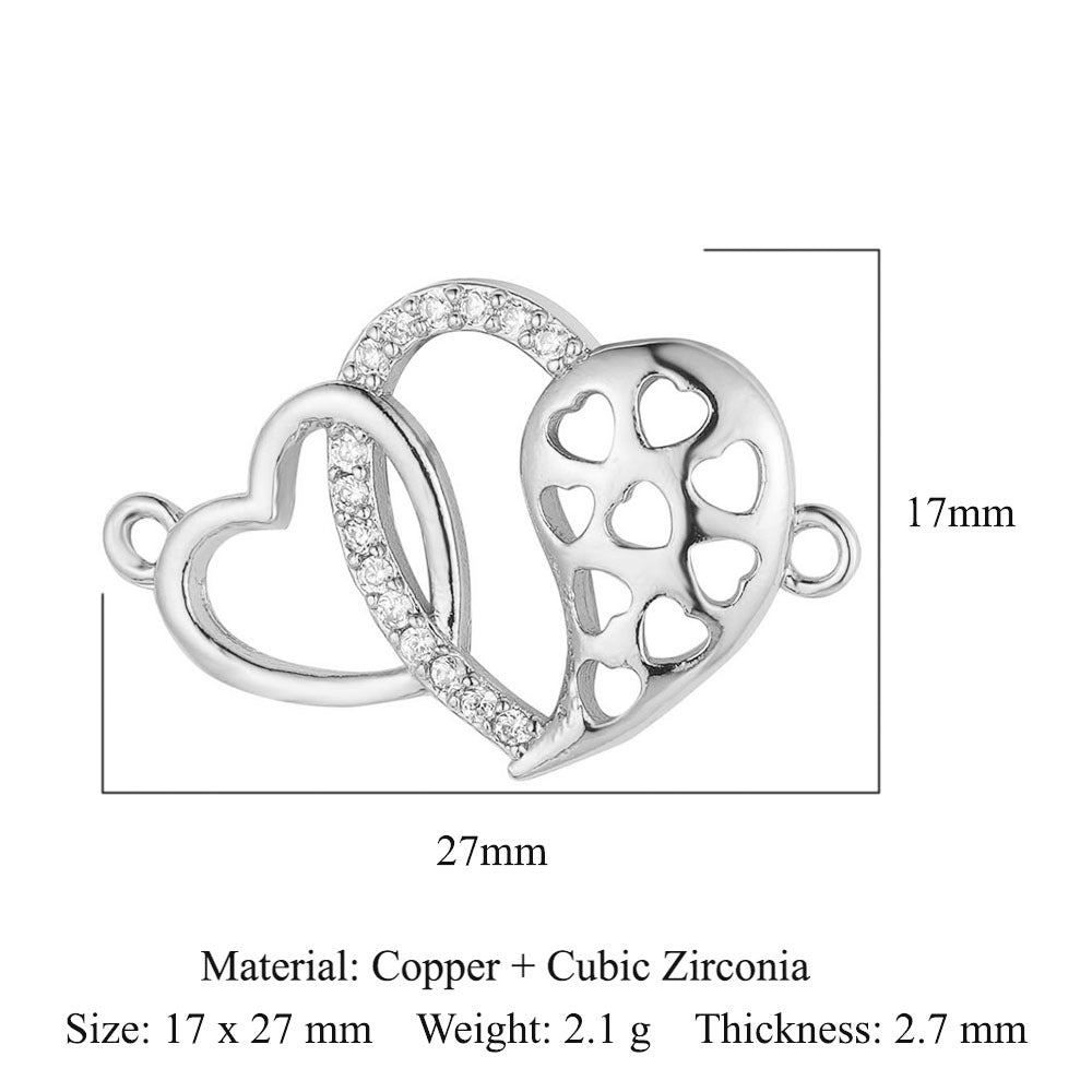 Heart Family Three Copper Zircon Ornament Pendants