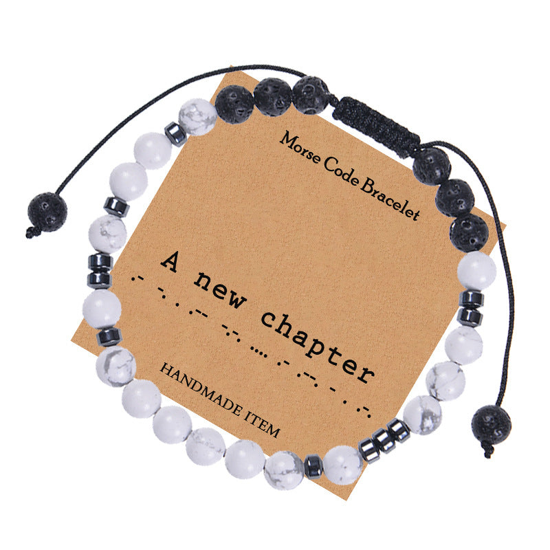 Women's & Men's Password Letter Inspirational Friendship Natural White Bracelets