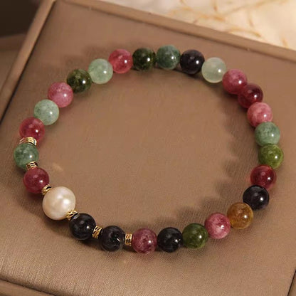 Style Chinese Color Tourmaline Jade Design Bracelets