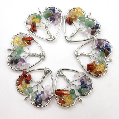 Natural Crystal Gravel Winding Colorful Tree Of Pendants