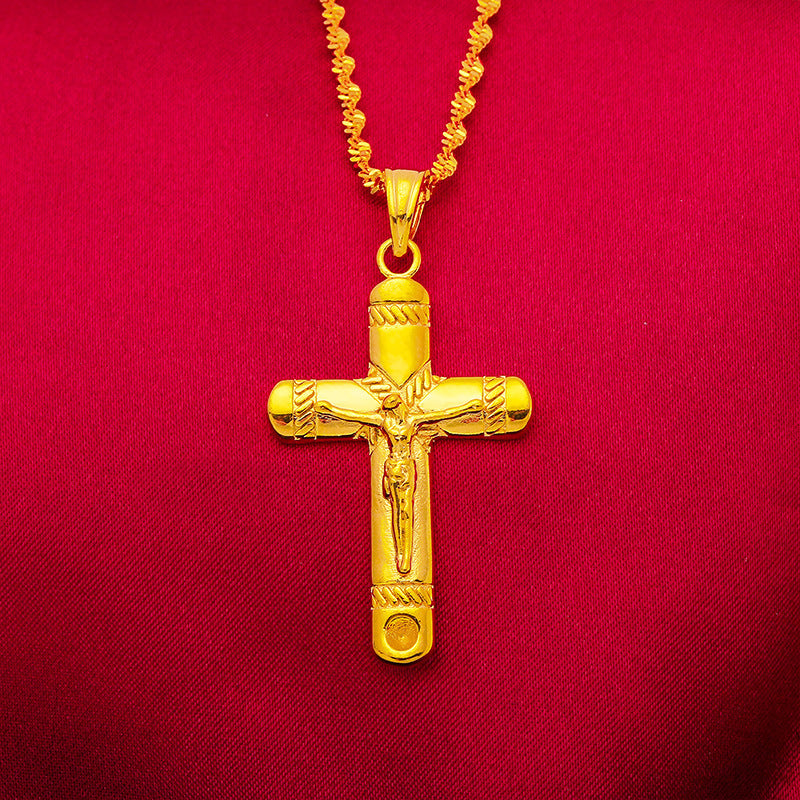Women's Vietnam Placer Gold Cross Fashion Water Necklaces