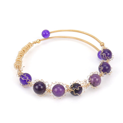 Hand-woven Agate Beads Crystal Stone Round Bracelets