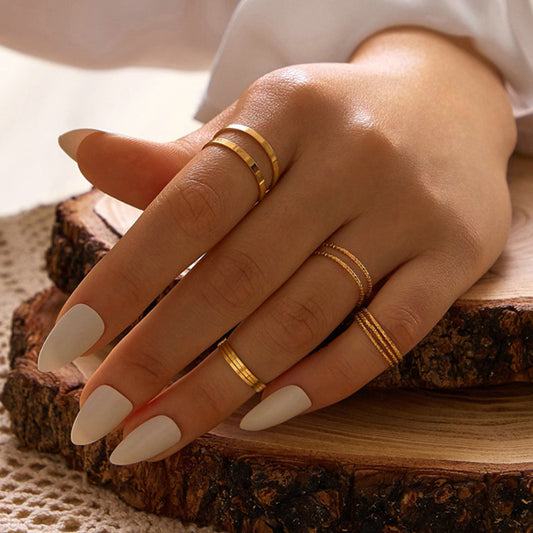 Series Simple Pcs Set Suit Thin Rings