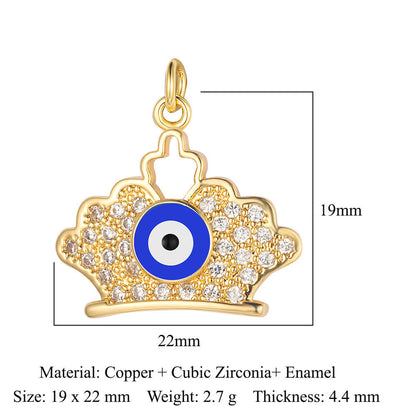 Copper Zircon Star Crown Eyes Ornament Bracelets