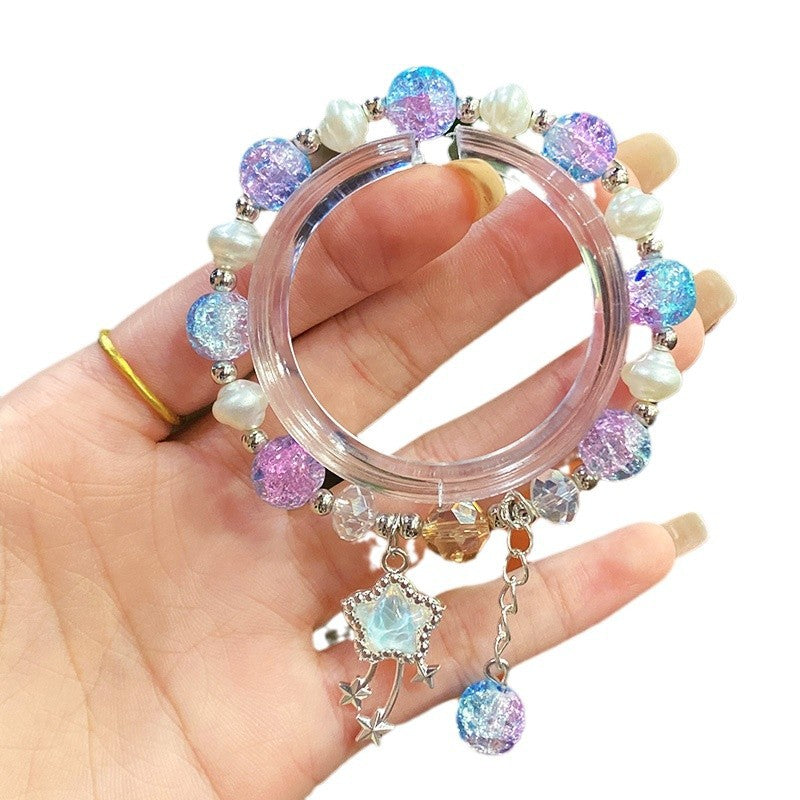 Sweet Meteor Glazed Female Girlfriends Sky Blue White Niche Bracelets