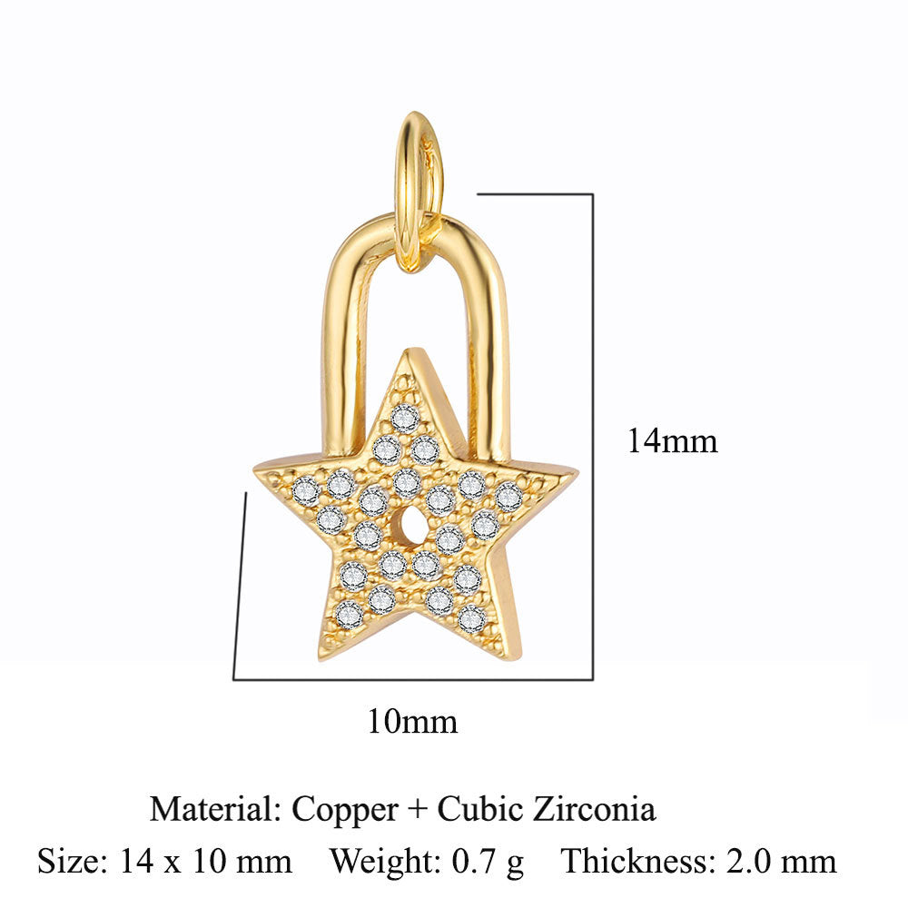 Wings Tower Copper Zircon Shell Pin Pendants